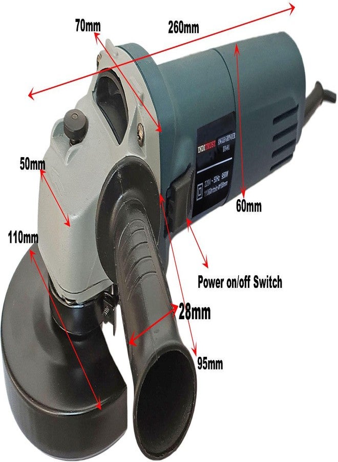 Inditrust New Powerful 900W 4 inch 801 angle grinder combo with 8 wheels for cutting grinding buffing polishing application (Blue) - Image 3